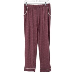 Lucky Brand Polka Dot Pajama Pants Mauve Pink Lounge Relaxed Womens Soft Small